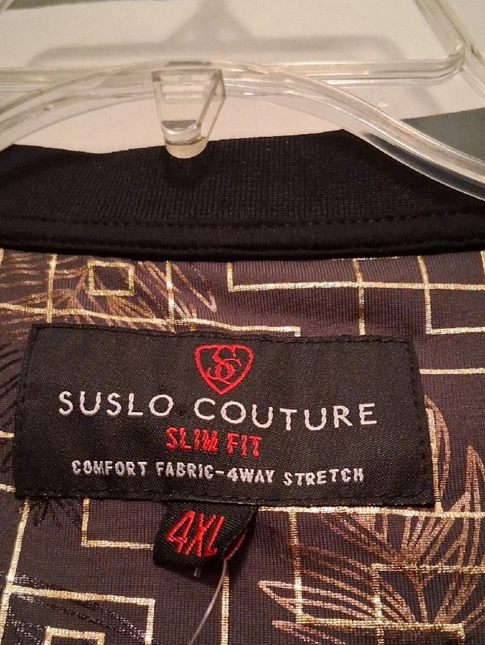 Suslo Couture Long Sleeve Metallic Collection Polo